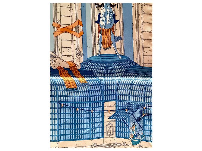 Hermès Foulard Le Grand Prix au Faubourg 90cm Ugo Gattoni Multicolore - vista 6