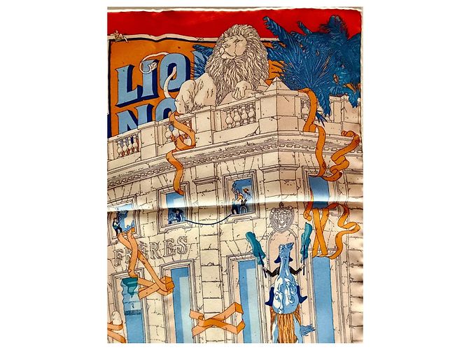 Hermès Foulard Le Grand Prix au Faubourg 90cm Ugo Gattoni Multicolore - vista 9