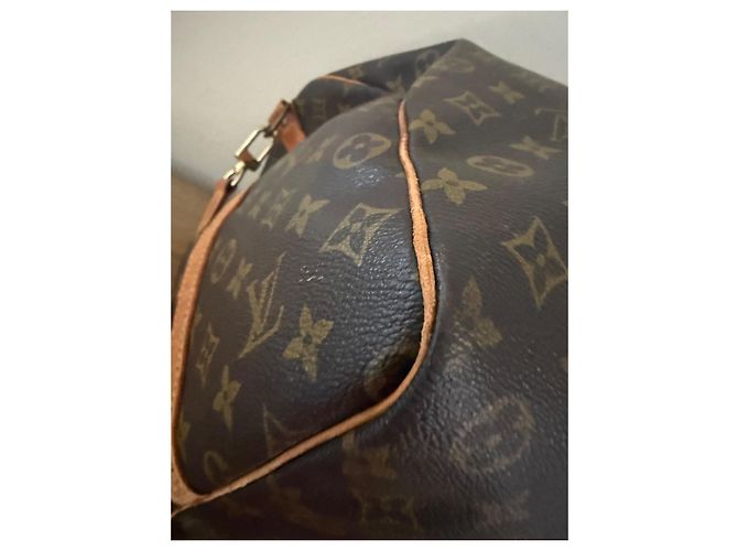 Louis Vuitton Keepall 60 Bandoulière Monogram Canvas Mala de Viagem Marrom Monograma - vista 11