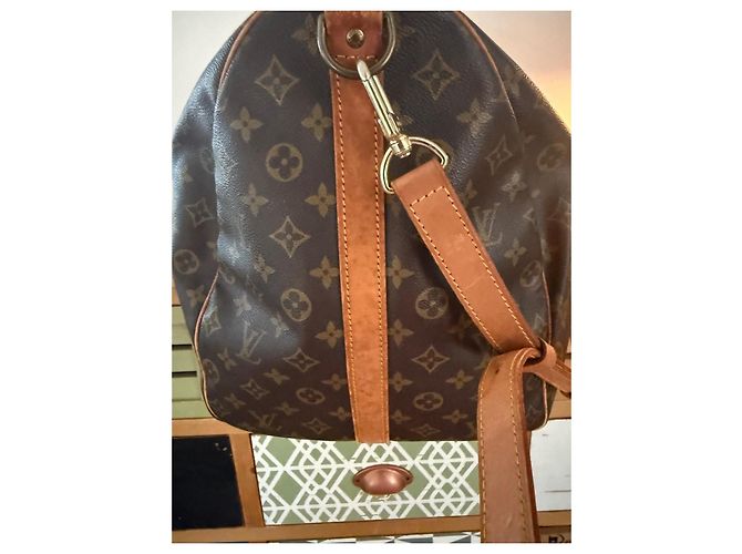 Louis Vuitton Keepall 60 Bandoulière Monogram Canvas Mala de Viagem Marrom Monograma - vista 16
