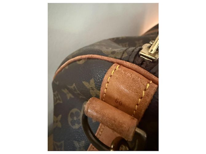 Louis Vuitton Keepall 60 Bandoulière Monogram Canvas Mala de Viagem Marrom Monograma - vista 7
