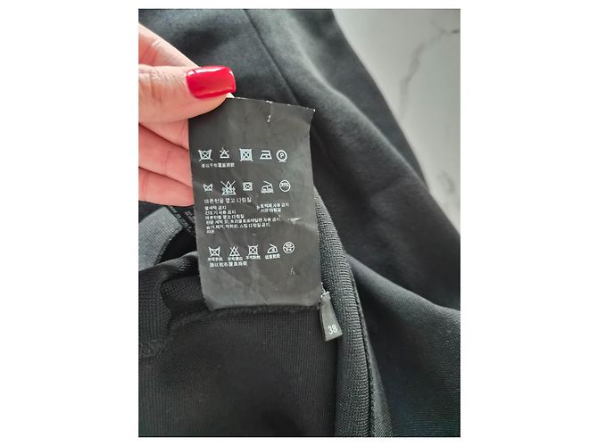 Robe fourreau rayée Prada Noir Bleu - vue 10