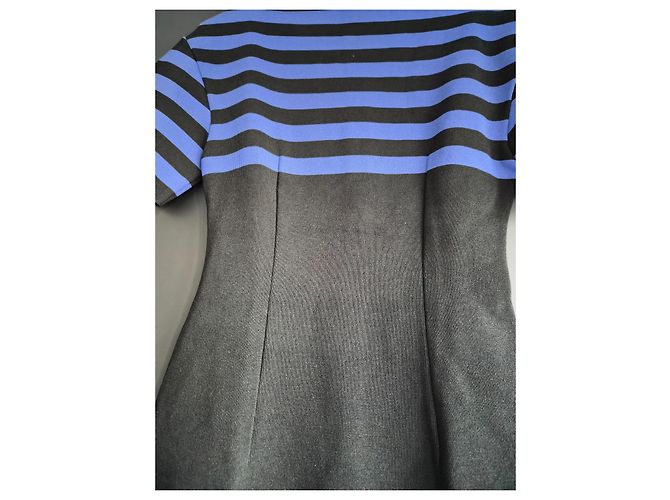 Robe fourreau rayée Prada Noir Bleu - vue 2