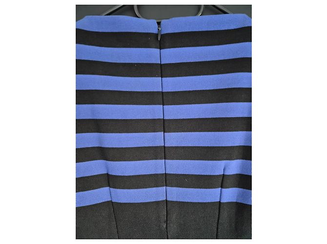 Robe fourreau rayée Prada Noir Bleu - vue 5