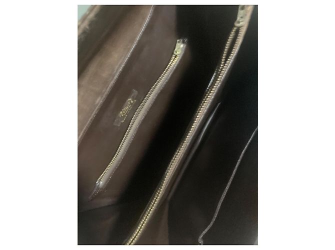 Autre Marque Bolso marrón de piel con relieve de cocodrilo Castaño - vista 5