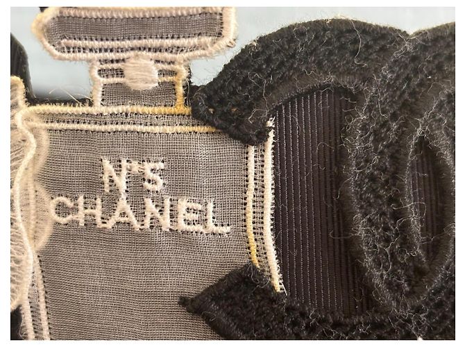 Chanel N°5 bestickter Gürtel Frühjahr-Sommer 2006 Schwarz Weiß - Ansicht 4