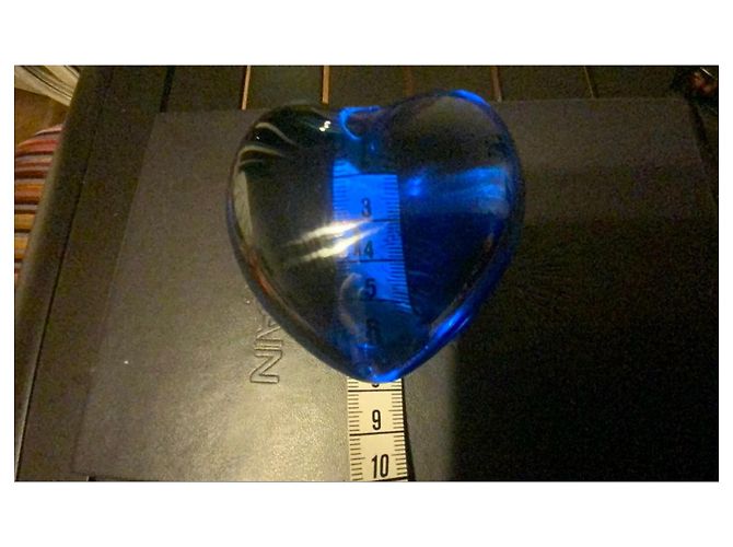 Baccarat Fermacarte Cuore in Cristallo Blu - vista 4