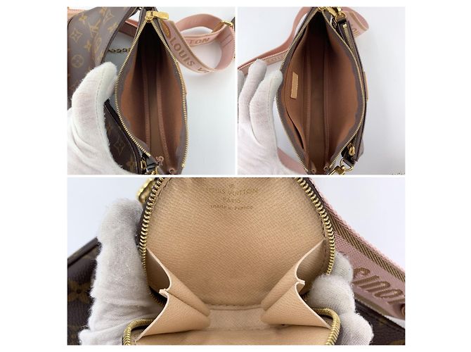 Louis Vuitton Borsa a tracolla Multi Pochette Accessoire in canvas Monogram Rosa Marrone - vista 5