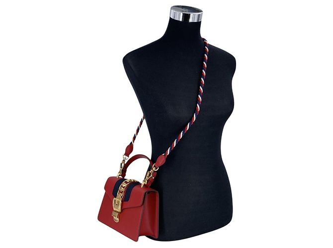 Gucci Mini borsa Sylvie Web in pelle rossa con 1 tracolla Rosso - vista 2