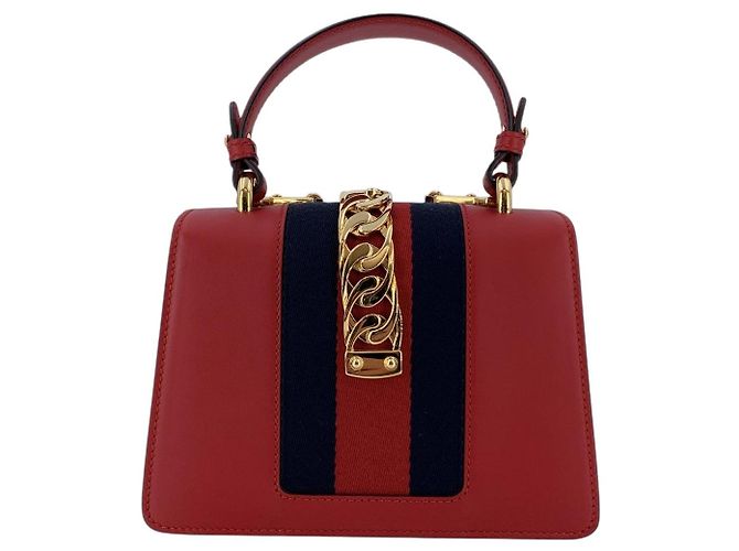 Gucci Mini borsa Sylvie Web in pelle rossa con 1 tracolla Rosso - vista 3