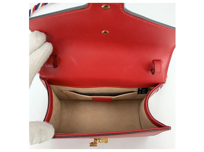 Gucci Mini borsa Sylvie Web in pelle rossa con 1 tracolla Rosso - vista 5