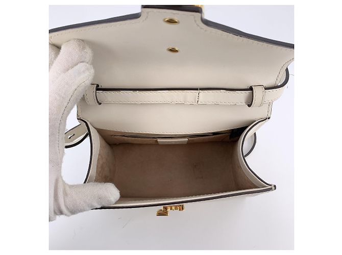 Gucci Mini borsa Sylvie Web in pelle bianca con 2 tracolle Bianco - vista 5
