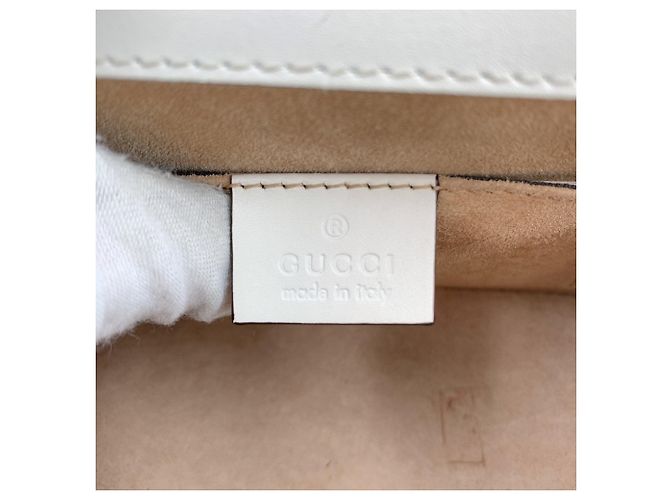 Gucci Mini borsa Sylvie Web in pelle bianca con 2 tracolle Bianco - vista 6