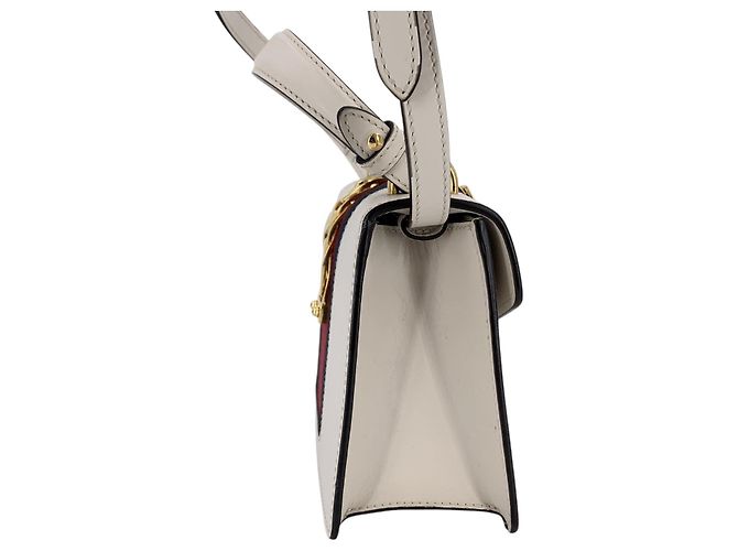 Gucci Mini borsa Sylvie Web in pelle bianca con 2 tracolle Bianco - vista 8