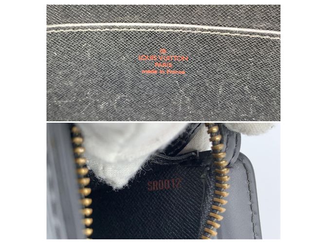 Organizer Louis Vuitton Pochette Homme Vintage in Pelle Epi Borsa a Mano Nera Nero - vista 6