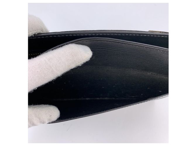 Organizer Louis Vuitton Pochette Homme Vintage in Pelle Epi Borsa a Mano Nera Nero - vista 7