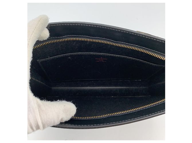 Organizer Louis Vuitton Pochette Homme Vintage in Pelle Epi Borsa a Mano Nera Nero - vista 8
