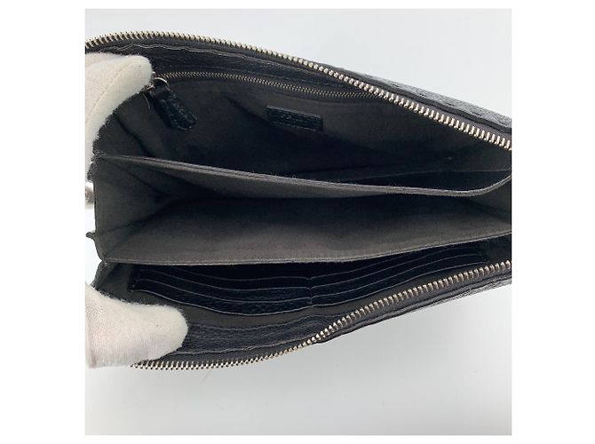 Fendi Clutch Pochette Selleria in pelle nera Monster Bugs Eye Nero - vista 5