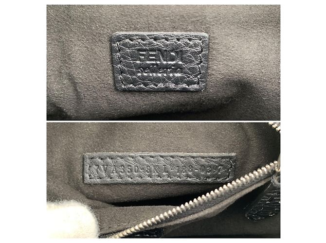 Fendi Clutch Pochette Selleria in pelle nera Monster Bugs Eye Nero - vista 6