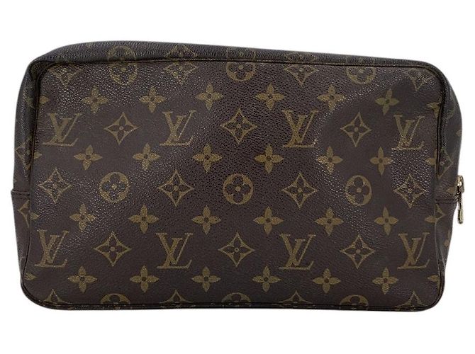 Louis Vuitton Borsa a Clutch Vintage Brown Monogram Canvas Trousse Toilette 28 Marrone - vista 3