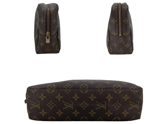 Louis Vuitton Borsa a Clutch Vintage Brown Monogram Canvas Trousse Toilette 28 Marrone - vista 4
