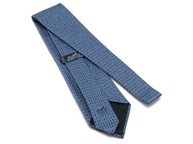 Gravata de seda Hermès 145cm Azul - vista 2