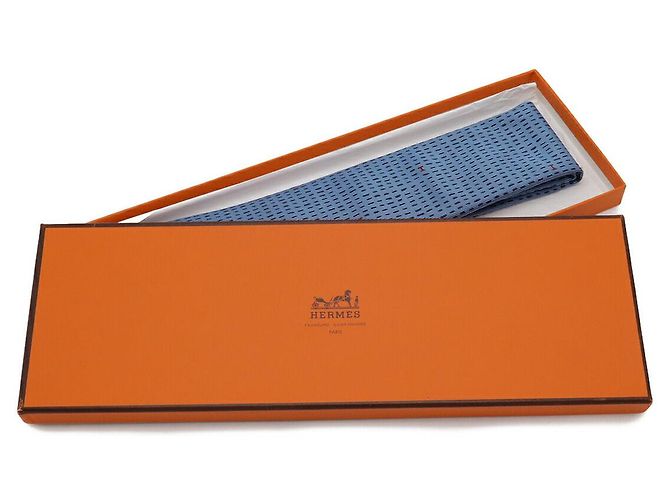 Gravata de seda Hermès 145cm Azul - vista 5