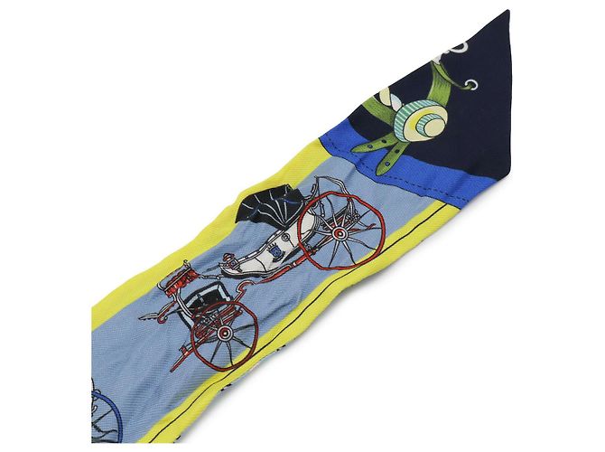 Acessório Lenço de Seda Twilly Hermès Azul Amarelo - vista 3