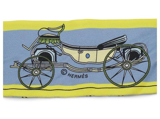 Acessório Lenço de Seda Twilly Hermès Azul Amarelo - vista 5