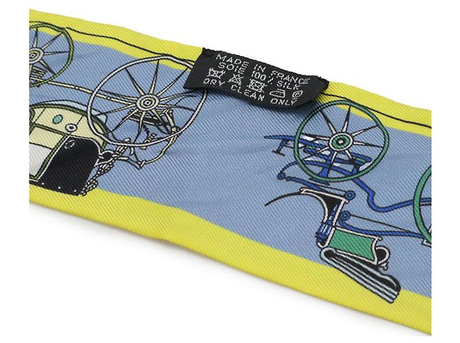 Acessório Lenço de Seda Twilly Hermès Azul Amarelo - vista 6
