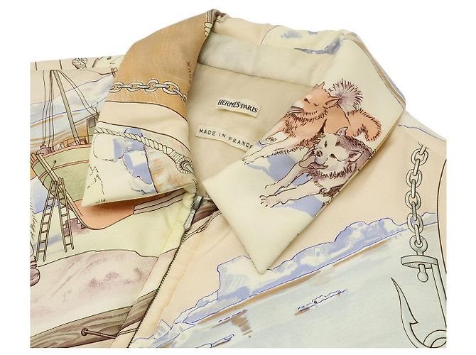 Chaleco de plumón y seda Hermès GRONLAND XL Multicolor Beige - vista 3
