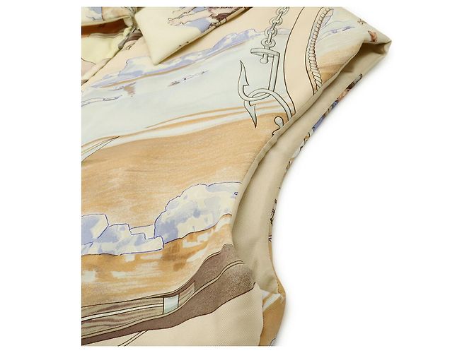 Chaleco de plumón y seda Hermès GRONLAND XL Multicolor Beige - vista 4