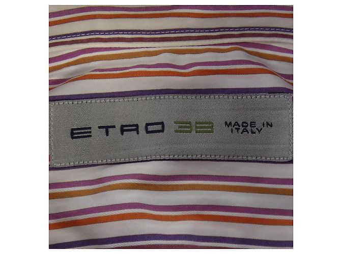 Etro Gestreiftes Hemd Weiß Orange Lila - Ansicht 4