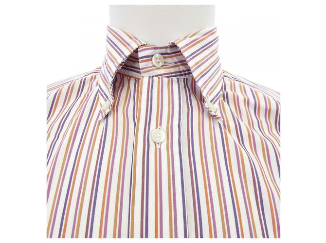 Etro Gestreiftes Hemd Weiß Orange Lila - Ansicht 5