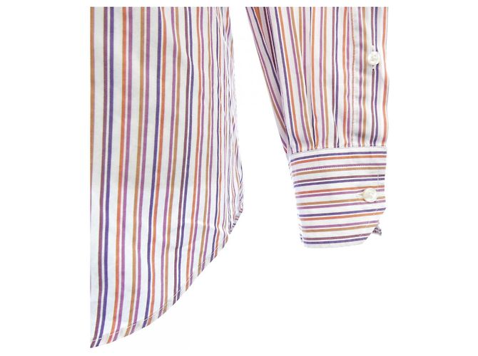 Etro Gestreiftes Hemd Weiß Orange Lila - Ansicht 6