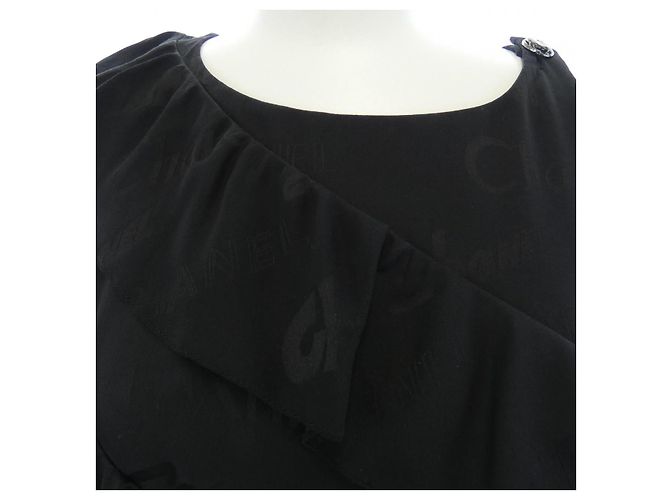 Abito Chanel in seta nera Nero - vista 5