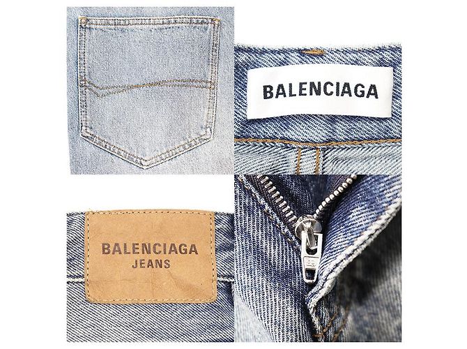 Balenciaga Jeans aus Baumwolle Blau - Ansicht 9
