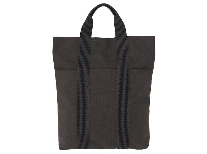 Hermès HERMES Her Line Kabas Tote Bag Canvas Gray Silver - vista 13