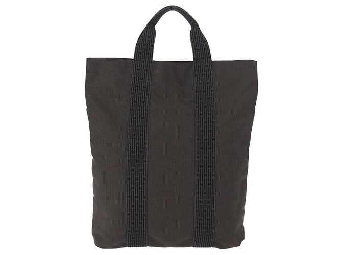Hermès HERMES Her Line Kabas Tote Bag Canvas Gray Silver - vista 2