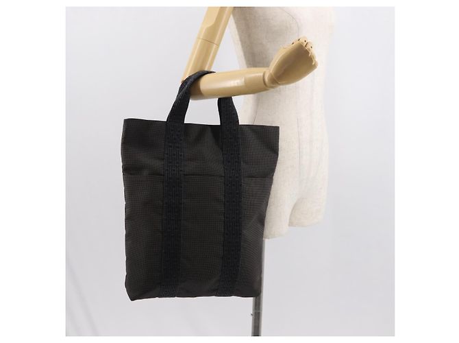 Hermès HERMES Her Line Kabas Tote Bag Canvas Gray Silver - vista 21