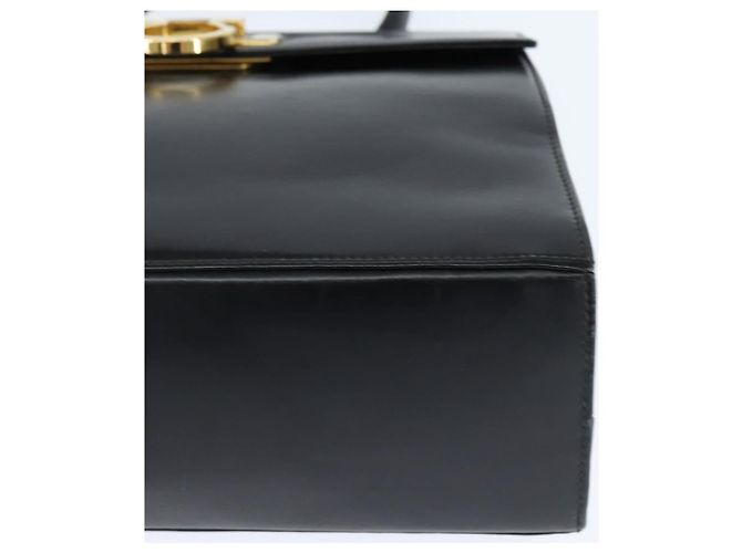 Salvatore Ferragamo Gancini Hand Bag Leather 2way Black Gold - vista 11