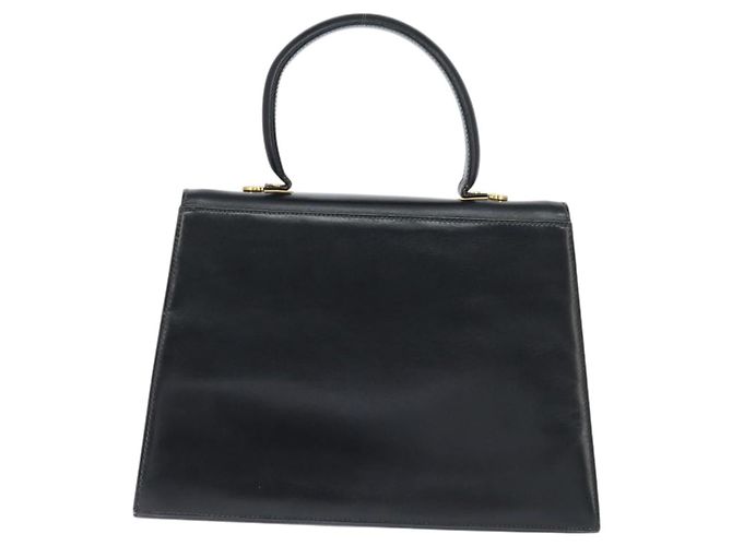 Salvatore Ferragamo Gancini Hand Bag Leather 2way Black Gold - vista 3