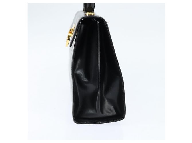 Salvatore Ferragamo Gancini Hand Bag Leather 2way Black Gold - vista 5