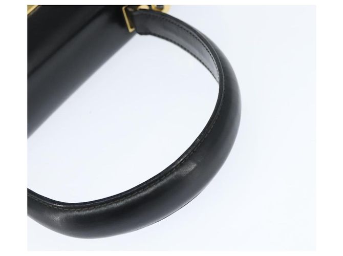 Salvatore Ferragamo Gancini Hand Bag Leather 2way Black Gold - vista 7
