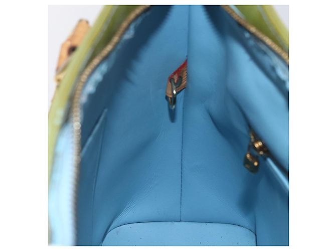 LOUIS VUITTON Monogram Vernis Houston Hand Bag Baby Blue M91005 LV - view 19