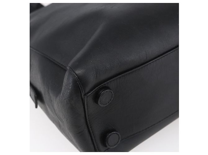 PRADA Bolsa de mão em couro preto prata - vista 13