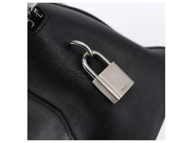 PRADA Bolsa de mão em couro preto prata - vista 16