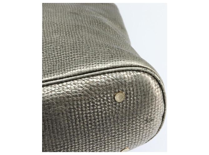 Bulgari BVLGARI Leoni Hand Bag Leather 2way Champagne Gold - vista 10