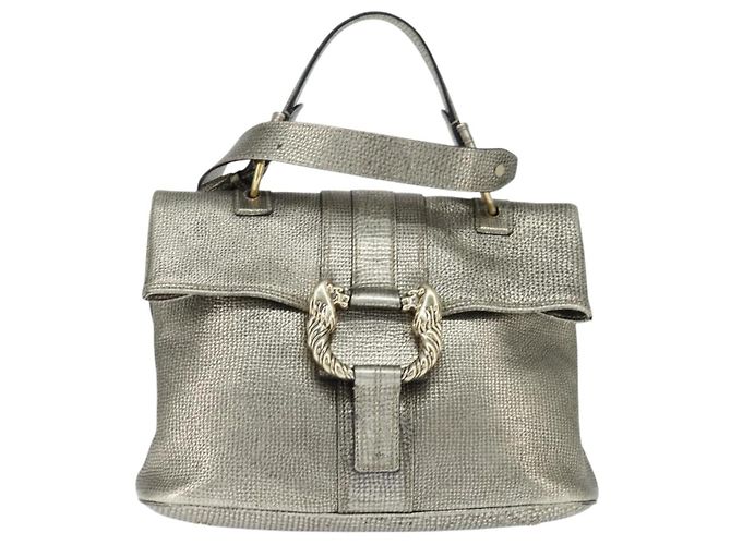 Bulgari BVLGARI Leoni Hand Bag Leather 2way Champagne Gold - vista 13