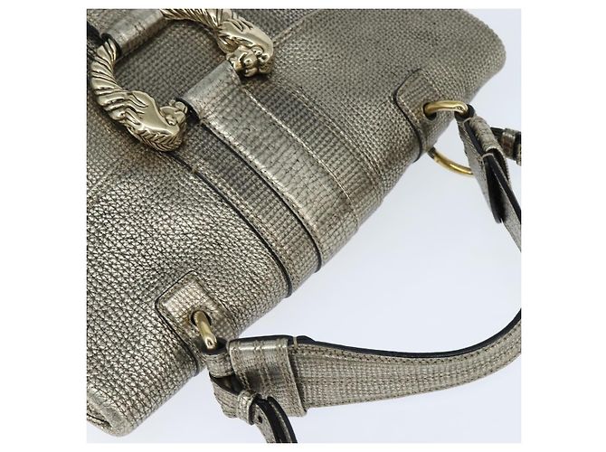 Bulgari BVLGARI Leoni Hand Bag Leather 2way Champagne Gold - vista 6
